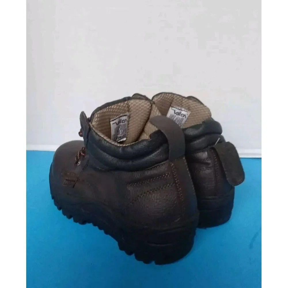 Vallor Brown Leather Safety Work Boots‎ Steel Toe Industrial Footwear